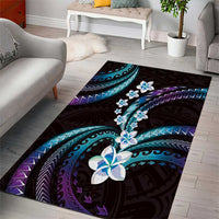 Hawaii Plumeria Area Rug Amethyst Gradient Polynesian Pattern