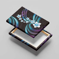 Hawaii Plumeria Canvas Wall Art Amethyst Gradient Polynesian Pattern