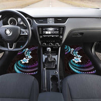 Hawaii Plumeria Car Mats Amethyst Gradient Polynesian Pattern