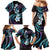 Hawaii Plumeria Family Matching Mermaid Dress and Hawaiian Shirt Amethyst Gradient Polynesian Pattern