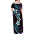 Hawaii Plumeria Family Matching Off Shoulder Maxi Dress and Hawaiian Shirt Amethyst Gradient Polynesian Pattern