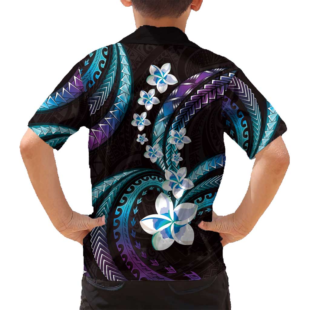 Hawaii Plumeria Family Matching Puletasi and Hawaiian Shirt Amethyst Gradient Polynesian Pattern LT01 - Polynesian Pride