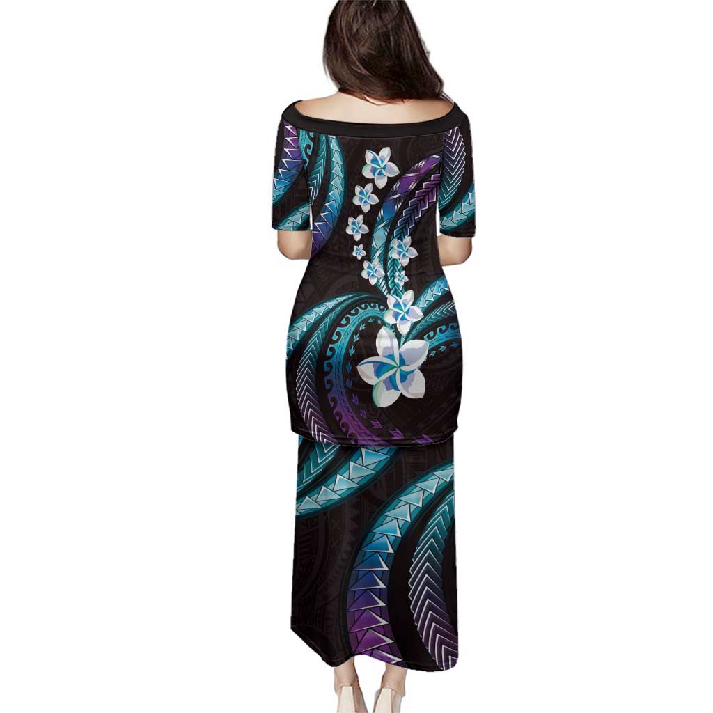 Hawaii Plumeria Family Matching Puletasi and Hawaiian Shirt Amethyst Gradient Polynesian Pattern LT01 - Polynesian Pride