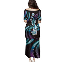 Hawaii Plumeria Family Matching Puletasi and Hawaiian Shirt Amethyst Gradient Polynesian Pattern LT01 - Polynesian Pride