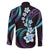 Hawaii Plumeria Family Matching Tank Maxi Dress and Hawaiian Shirt Amethyst Gradient Polynesian Pattern