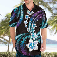 Hawaii Plumeria Hawaiian Shirt Amethyst Gradient Polynesian Pattern