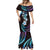 Hawaii Plumeria Mermaid Dress Amethyst Gradient Polynesian Pattern