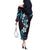 Hawaii Plumeria Off The Shoulder Long Sleeve Dress Amethyst Gradient Polynesian Pattern
