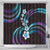 Hawaii Plumeria Shower Curtain Amethyst Gradient Polynesian Pattern