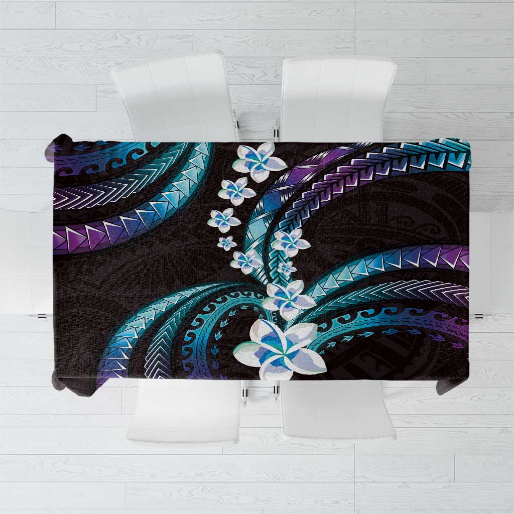 Hawaii Plumeria Tablecloth Amethyst Gradient Polynesian Pattern