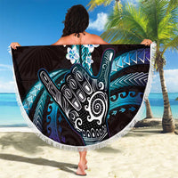 Hawaii Shaka Sign Beach Blanket Fantastic Frangipani Amethyst Gradient