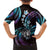 Hawaii Shaka Sign Family Matching Long Sleeve Bodycon Dress and Hawaiian Shirt Fantastic Frangipani Amethyst Gradient