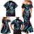 Hawaii Shaka Sign Family Matching Mermaid Dress and Hawaiian Shirt Fantastic Frangipani Amethyst Gradient