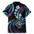 Hawaii Shaka Sign Family Matching Mermaid Dress and Hawaiian Shirt Fantastic Frangipani Amethyst Gradient
