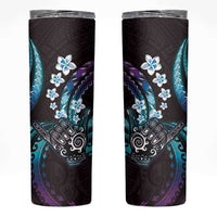 Hawaii Shaka Sign Skinny Tumbler Fantastic Frangipani Amethyst Gradient