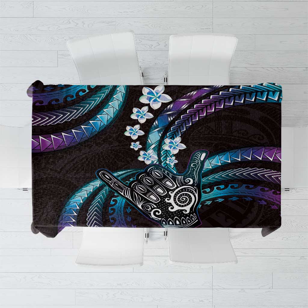 Hawaii Shaka Sign Tablecloth Fantastic Frangipani Amethyst Gradient