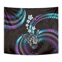 Hawaii Shaka Sign Tapestry Fantastic Frangipani Amethyst Gradient