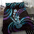 Hawaiian Ukulele Bedding Set Amethyst Gradient Fantastic Plumeria