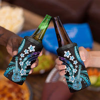 Hawaiian Ukulele 4 in 1 Can Cooler Tumbler Amethyst Gradient Fantastic Plumeria