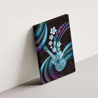Hawaiian Ukulele Canvas Wall Art Amethyst Gradient Fantastic Plumeria