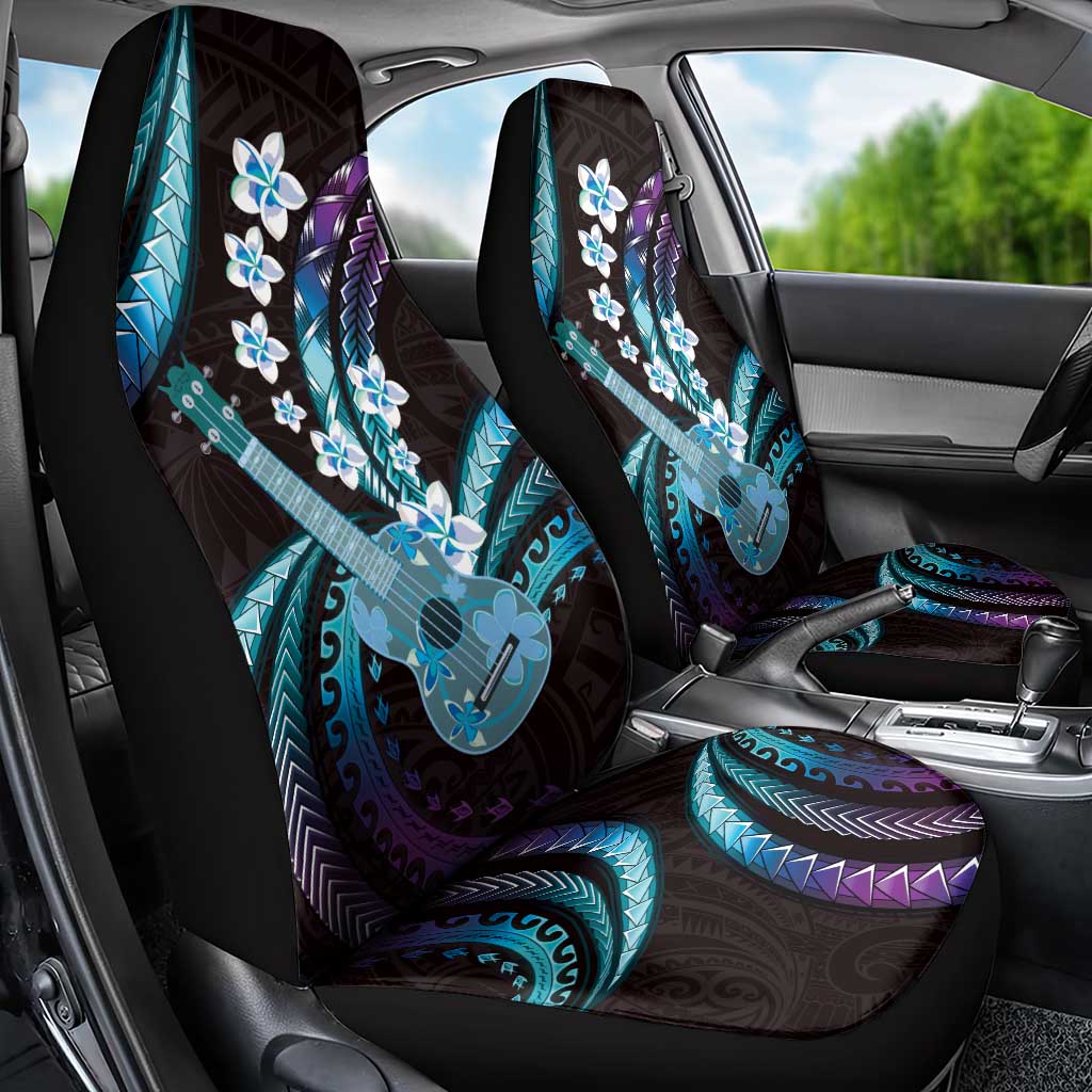 Hawaiian Ukulele Car Seat Cover Amethyst Gradient Fantastic Plumeria