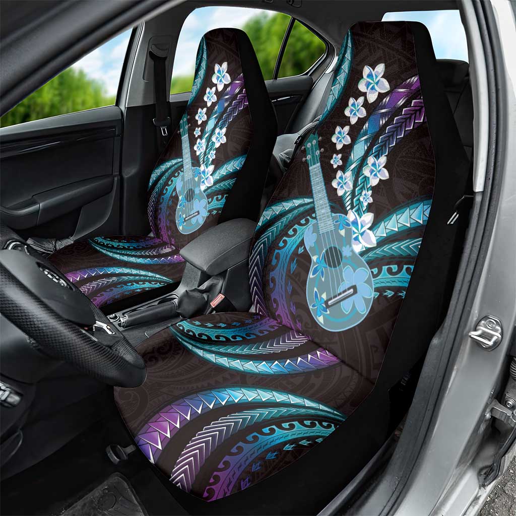 Hawaiian Ukulele Car Seat Cover Amethyst Gradient Fantastic Plumeria