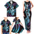 Hawaiian Ukulele Family Matching Tank Maxi Dress and Hawaiian Shirt Amethyst Gradient Fantastic Plumeria