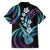 Hawaiian Ukulele Family Matching Tank Maxi Dress and Hawaiian Shirt Amethyst Gradient Fantastic Plumeria
