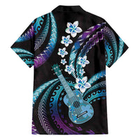 Hawaiian Ukulele Hawaiian Shirt Amethyst Gradient Fantastic Plumeria