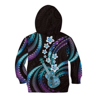 Hawaiian Ukulele Kid Hoodie Amethyst Gradient Fantastic Plumeria