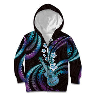 Hawaiian Ukulele Kid Hoodie Amethyst Gradient Fantastic Plumeria