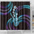 Hawaiian Ukulele Shower Curtain Amethyst Gradient Fantastic Plumeria