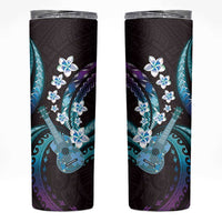 Hawaiian Ukulele Skinny Tumbler Amethyst Gradient Fantastic Plumeria