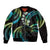 Hawaii Map Kanaka Maoli Bomber Jacket Fantastic Frangipani Chartreuse Cyan