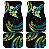 Hawaii Map Kanaka Maoli Car Mats Fantastic Frangipani Chartreuse Cyan