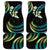 Hawaii Map Kanaka Maoli Car Mats Fantastic Frangipani Chartreuse Cyan