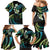 Hawaii Map Kanaka Maoli Family Matching Mermaid Dress and Hawaiian Shirt Fantastic Frangipani Chartreuse Cyan