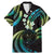 Hawaii Map Kanaka Maoli Family Matching Mermaid Dress and Hawaiian Shirt Fantastic Frangipani Chartreuse Cyan