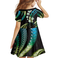 Hawaii Map Kanaka Maoli Family Matching Off Shoulder Maxi Dress and Hawaiian Shirt Fantastic Frangipani Chartreuse Cyan