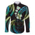 Hawaii Map Kanaka Maoli Family Matching Short Sleeve Bodycon Dress and Hawaiian Shirt Fantastic Frangipani Chartreuse Cyan