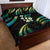 Hawaii Map Kanaka Maoli Quilt Bed Set Fantastic Frangipani Chartreuse Cyan