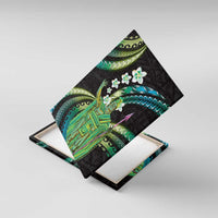 Hawaii King Kamehameha Canvas Wall Art Fantastic Plumeria Chartreuse Cyan