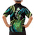 Hawaii King Kamehameha Family Matching Mermaid Dress and Hawaiian Shirt Fantastic Plumeria Chartreuse Cyan