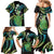 Hawaii King Kamehameha Family Matching Mermaid Dress and Hawaiian Shirt Fantastic Plumeria Chartreuse Cyan