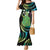 Hawaii King Kamehameha Family Matching Mermaid Dress and Hawaiian Shirt Fantastic Plumeria Chartreuse Cyan