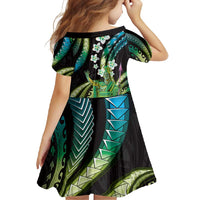 Hawaii King Kamehameha Family Matching Off Shoulder Maxi Dress and Hawaiian Shirt Fantastic Plumeria Chartreuse Cyan LT01 - Polynesian Pride