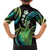 Hawaii King Kamehameha Family Matching Tank Maxi Dress and Hawaiian Shirt Fantastic Plumeria Chartreuse Cyan