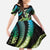 Hawaii King Kamehameha Family Matching Tank Maxi Dress and Hawaiian Shirt Fantastic Plumeria Chartreuse Cyan