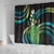 Hawaii King Kamehameha Shower Curtain Fantastic Plumeria Chartreuse Cyan