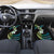 Hawaii Plumeria Car Mats Chartreuse Cyan Polynesian Pattern